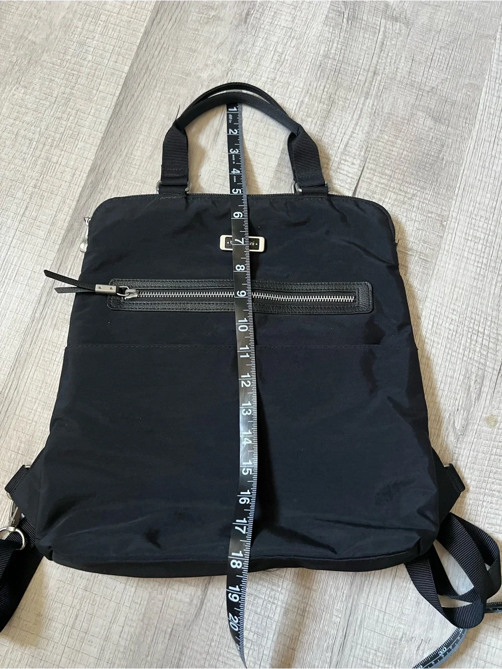 BAGGALLINI Jessica Black Convertible Backpack Tote Silver Hardware Travel